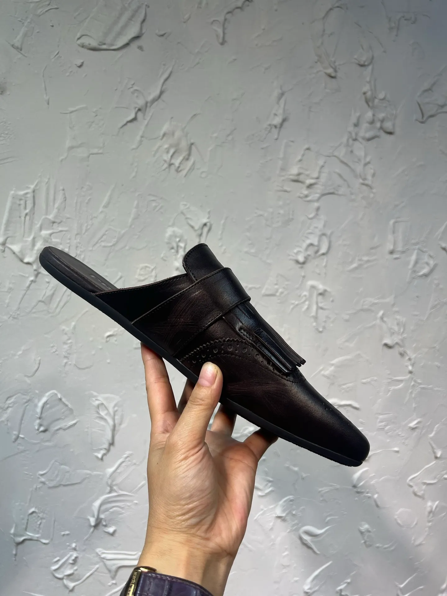 P780 prada derby2025 spring and autumn latest Prada slip-on retro men's Muleto shoes, Shuffle tassel strap Monk shoes, upper cowhide, lining and foot cowhide, rubber sole, original packaging Code number: 39-46